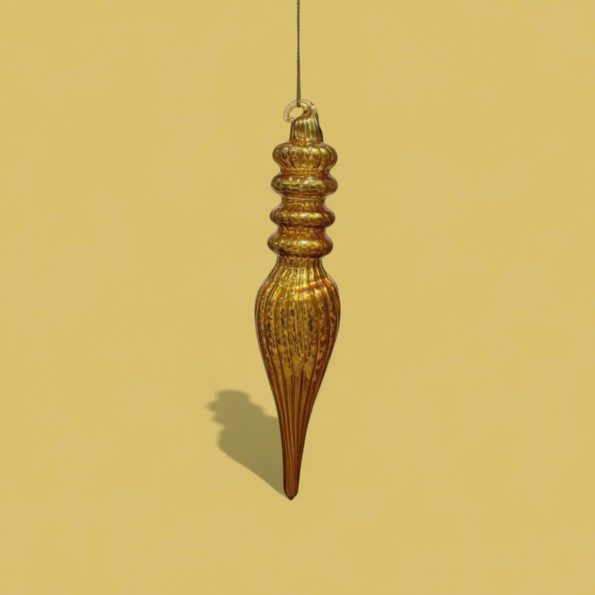 Glass Hanging Icecle - Đồ Treo Trụ Băng Thủy Tinh Màu Vàng