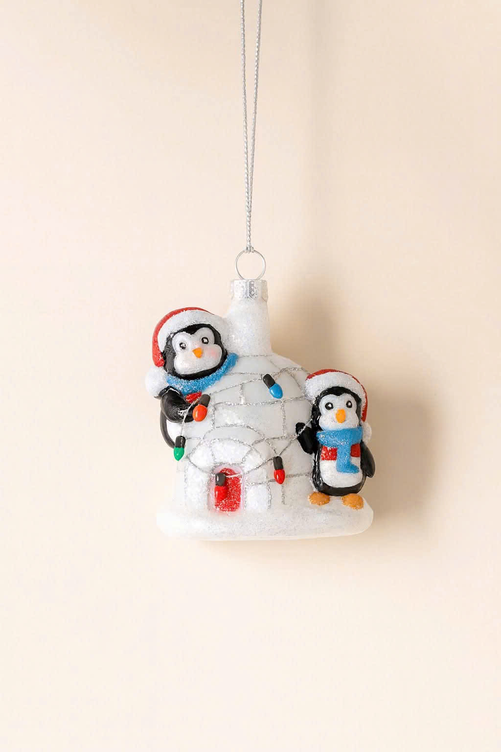 Glass Penguin Ice House - Đồ Treo Hình Ngôi Nhà Chim Cánh Cụt Thủy Tinh