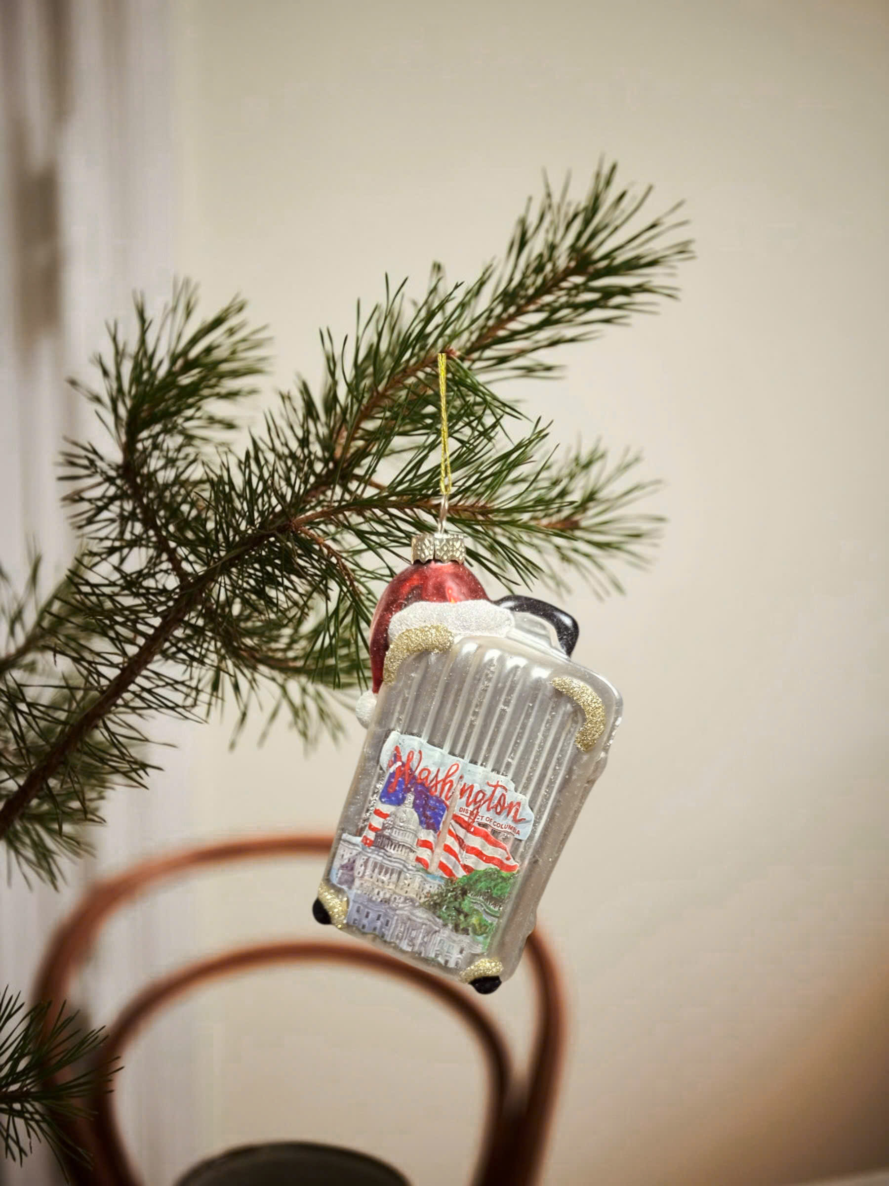 Glass Suitcase Ornament - Đồ Treo Hình Vali Thủy Tinh