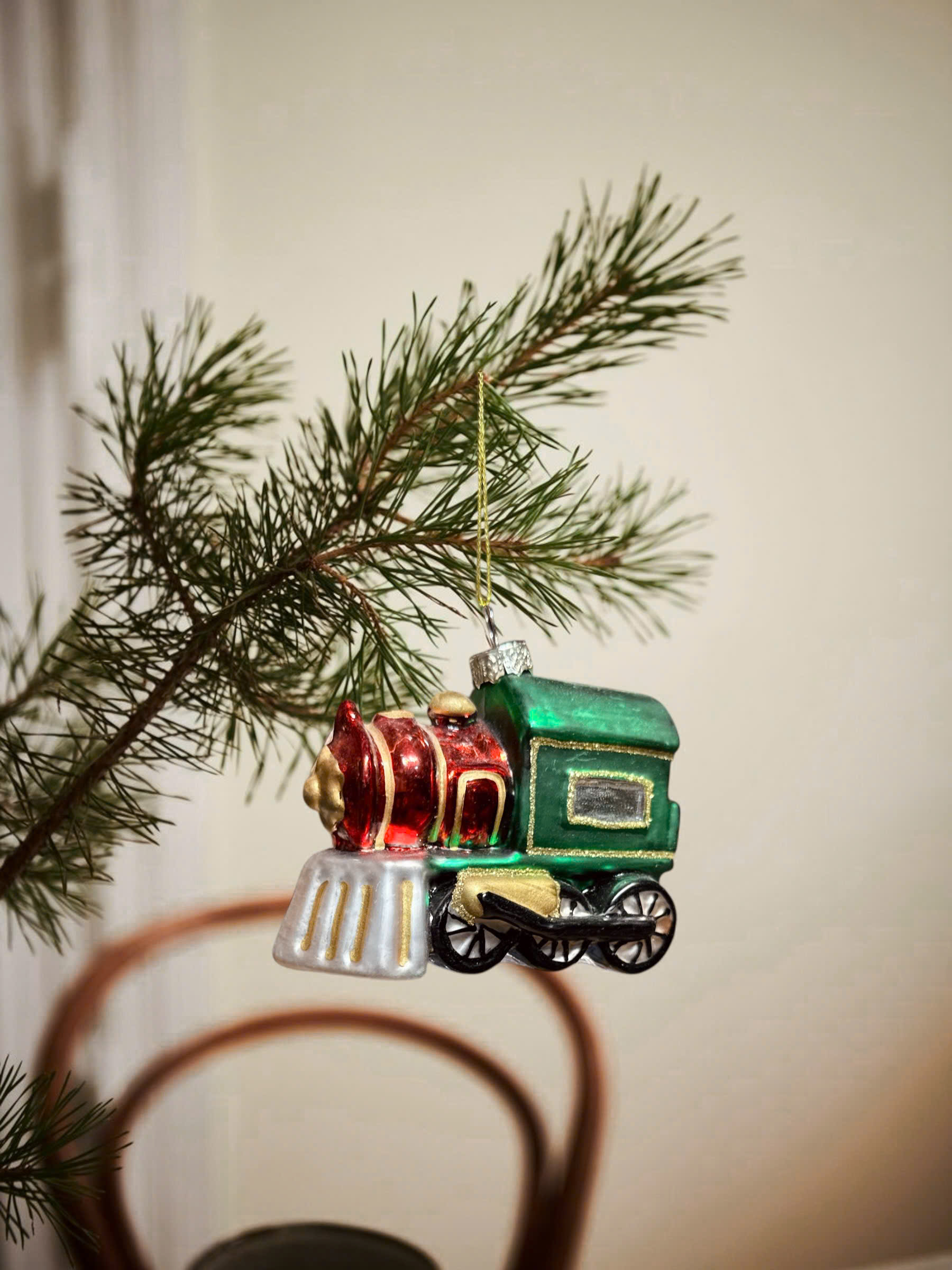 Glass locomotive Ornament - Đò Treo Hình Đầu Xe Lửa Thủy Tinh