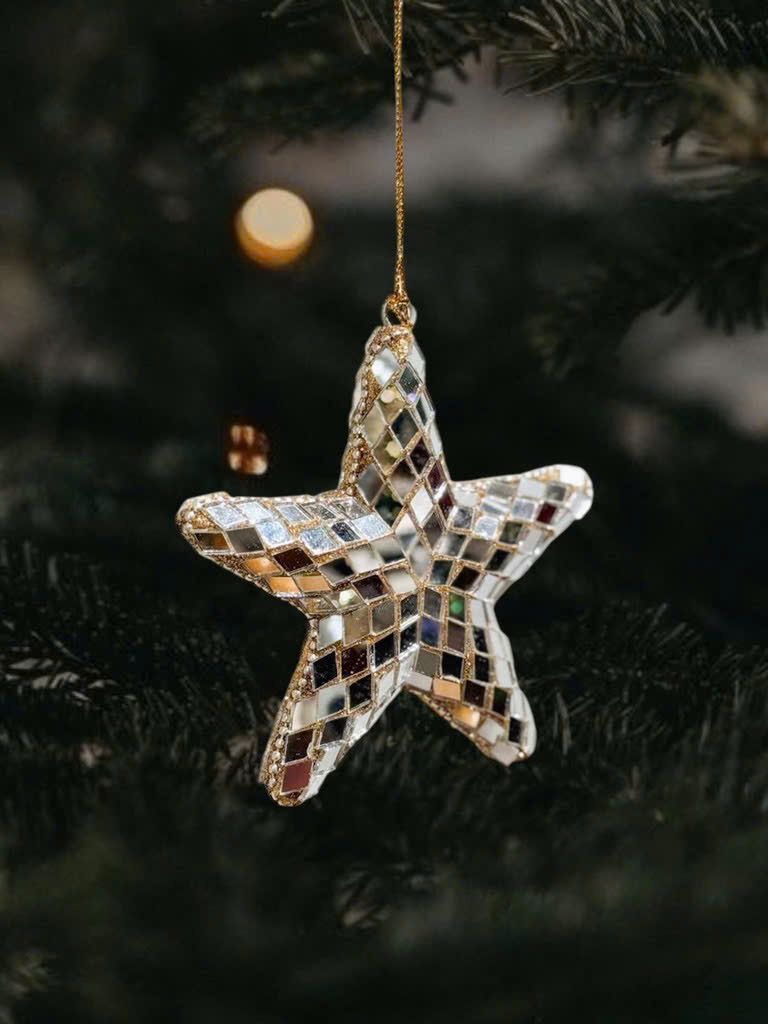 Glitter Mirror Star Ornament
