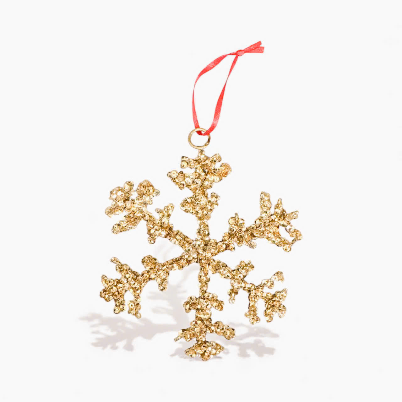 Gold Sparking Snowflake Ornament - Hoa Tuyết Lấp Lánh Màu Vàng