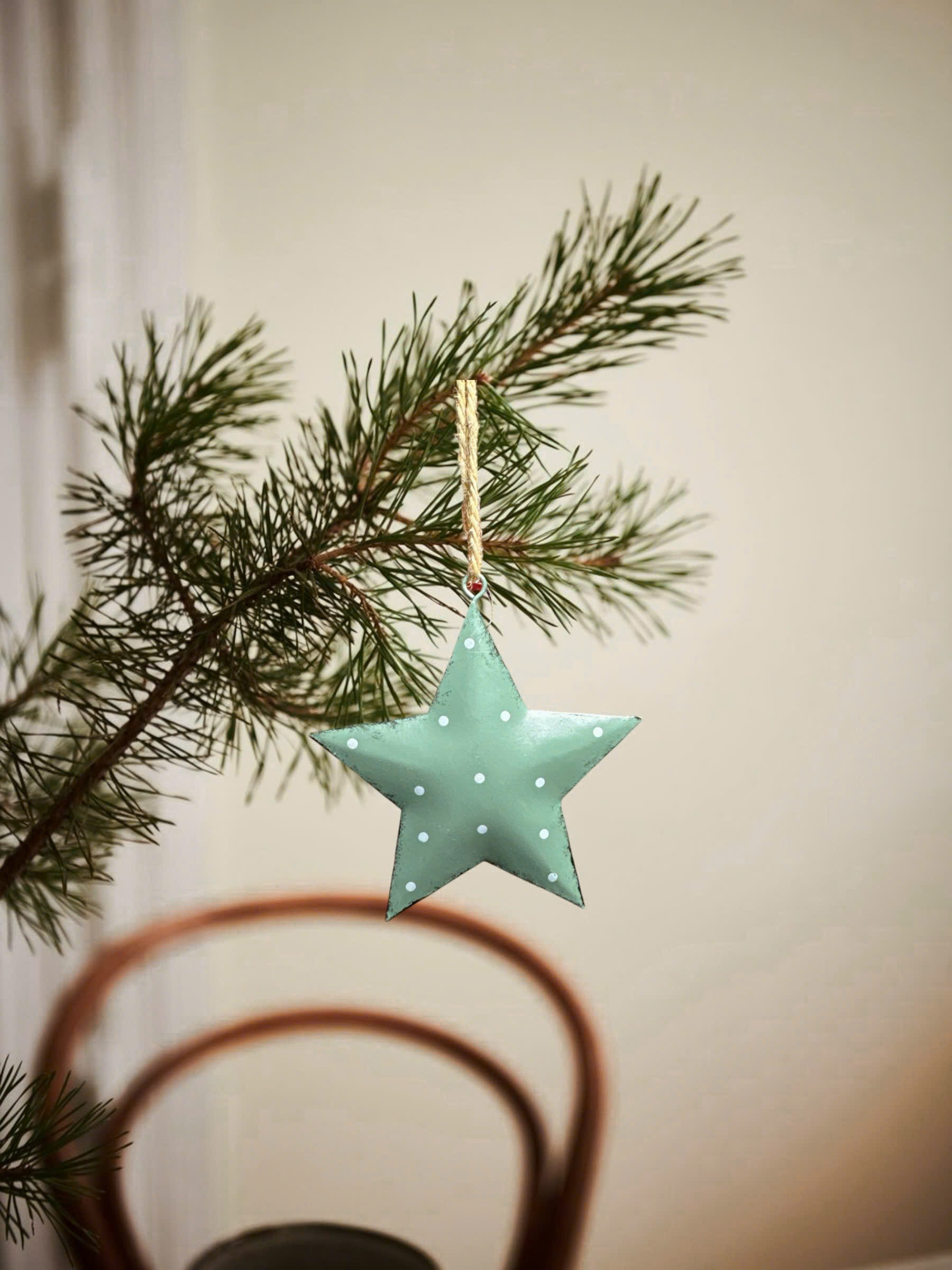 Iron Green Star Ornament - Đồ Treo Hình Ngôi Sao Xanh Bằng Sắt