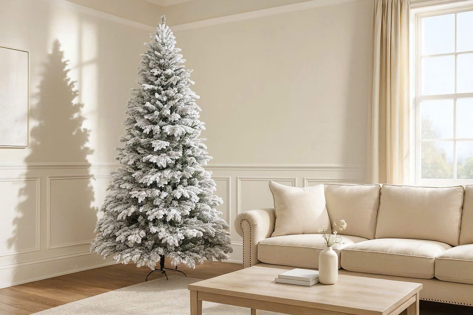 PE Snowy Christmas Tree 210cm 1127 tips - Cây Thông PE Tuyết 210cm 1127 Nhánh