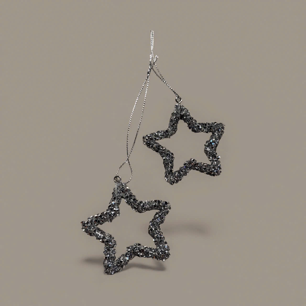 Set 2 Sparkling Star In Silver - Set 2 Ngôi Sao Bạc