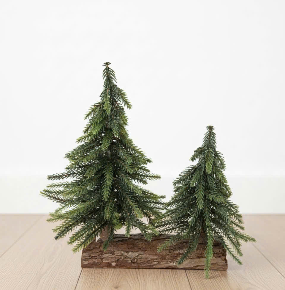 Two Pinecone Table - Hai Cây Thông Tuyết Để Bàn