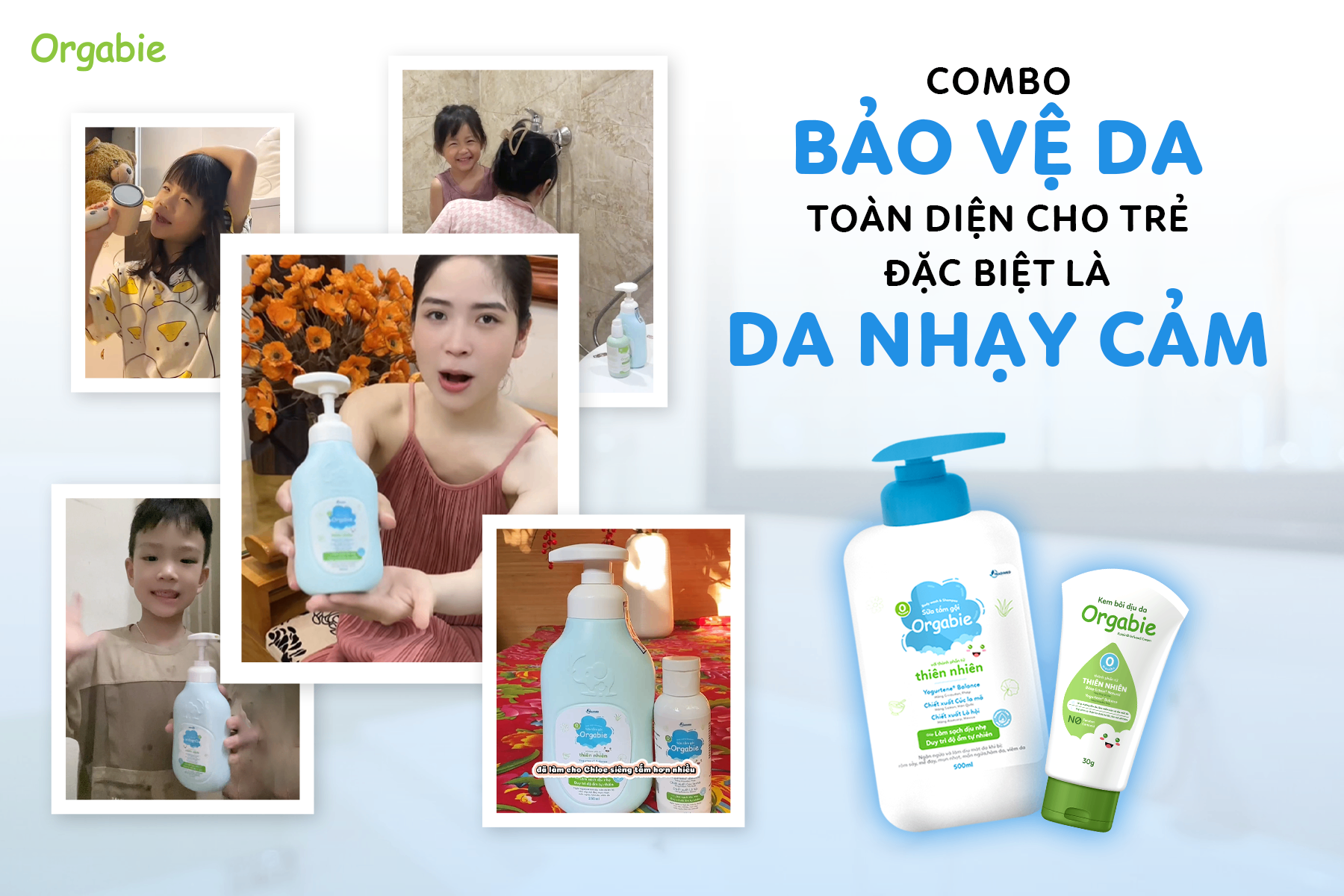 Combo bảo vệ da toàn diện cho trẻ, đặc biệt là da nhạy cảm