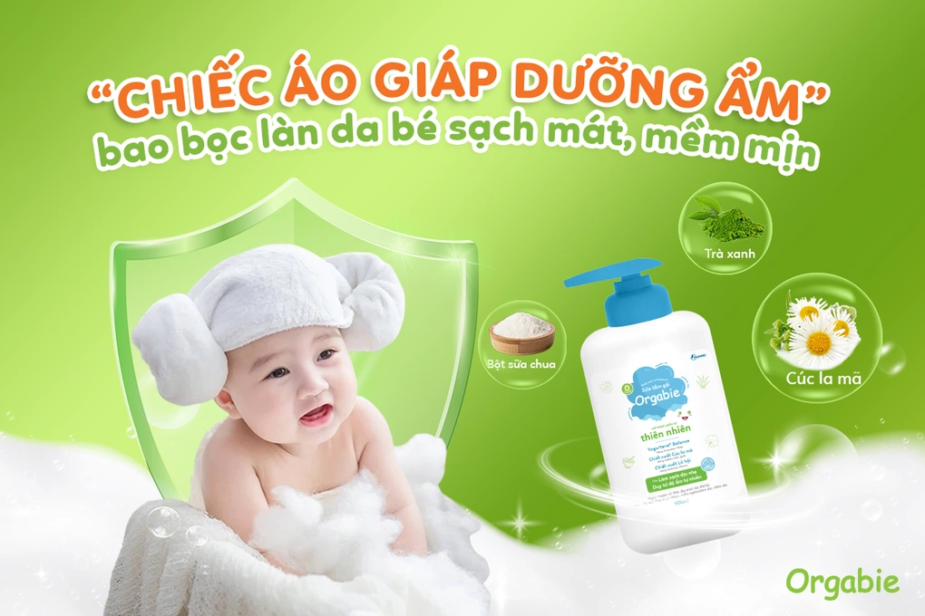 Phụ huynh nên lựa chọn sữa tắm gội làm sạch nhẹ nhàng và dưỡng ẩm sâu.