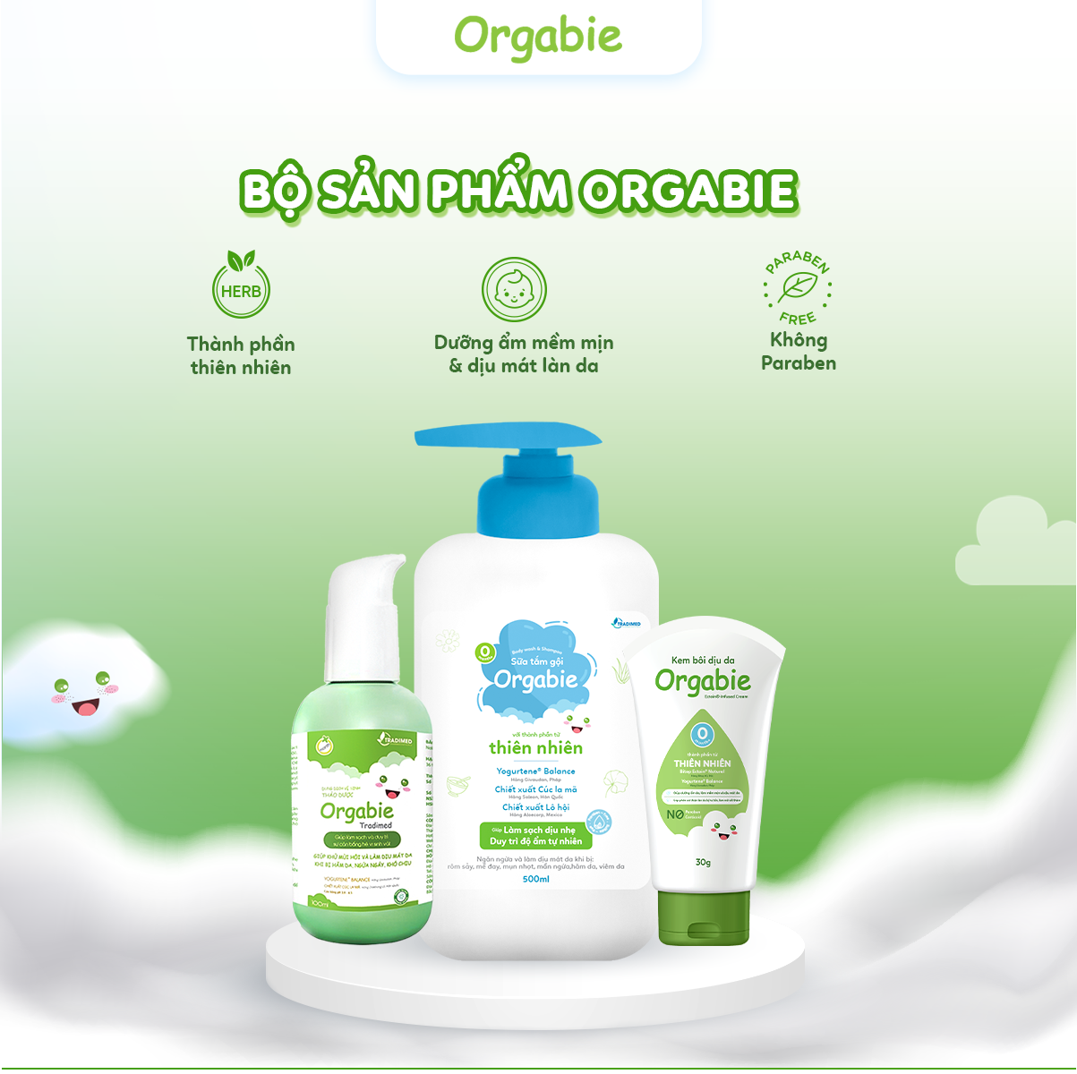 Bộ sản phẩm cho bé Orgabie