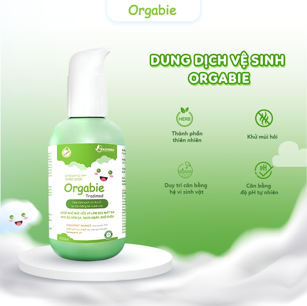 Dung dịch vệ sinh thảo dược Orgabie Tradimed