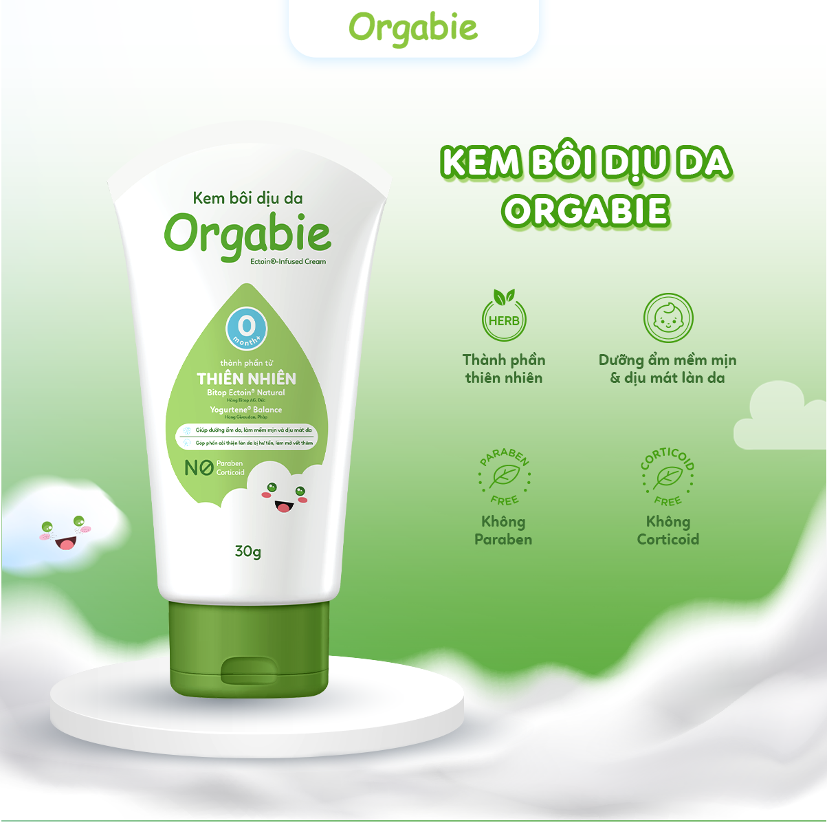 Kem bôi dịu da Orgabie 30g