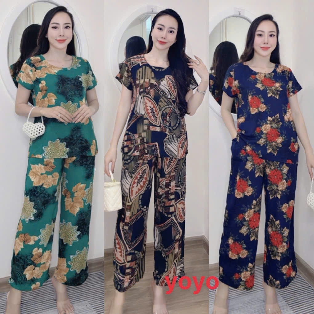 Bộ chất lanh tay cộc quần dài mới (5 size)