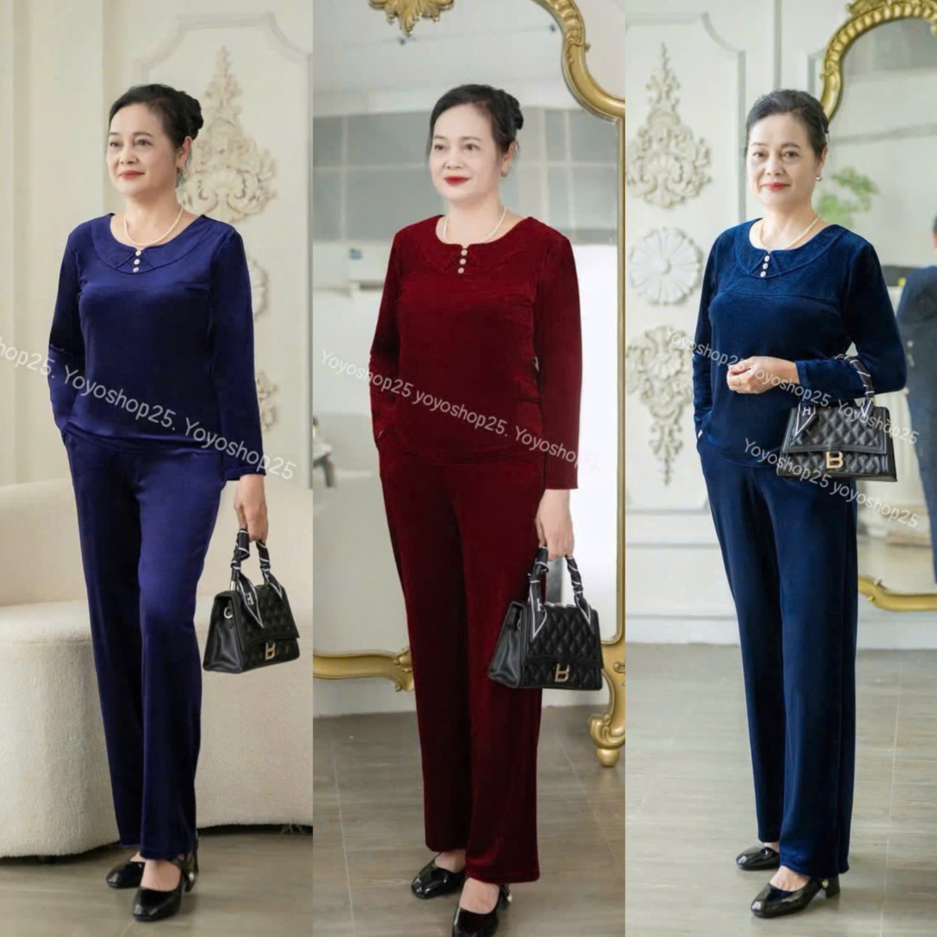 Bộ chất nhung đẹp cho mẹ