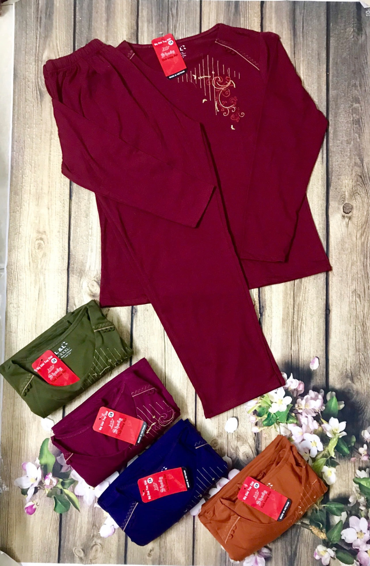 Bộ cotton thêu nốt nhạc