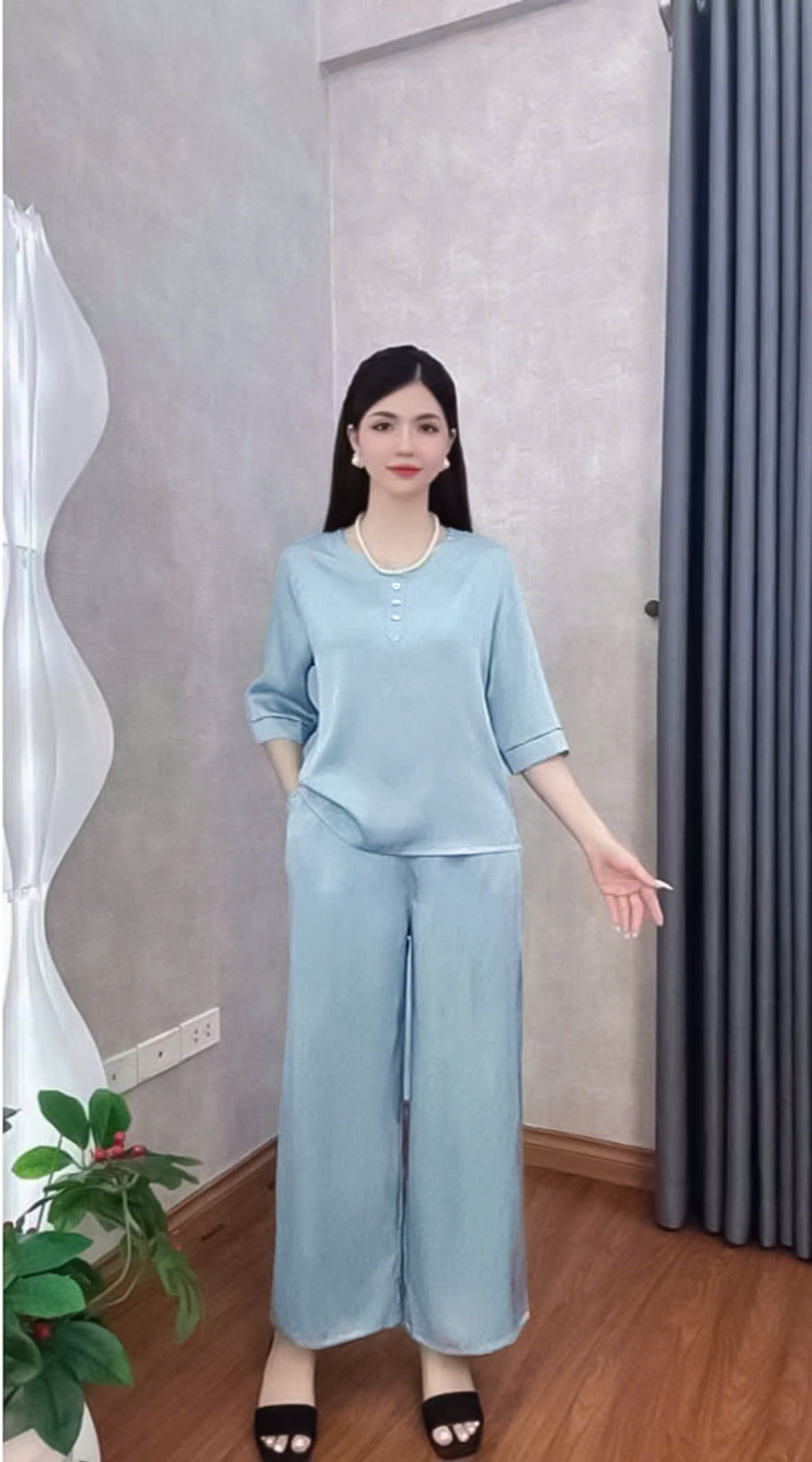 Set Đũi Vân Mây Cao Cấp - Mát Mẻ, Thoáng Khí, Dáng Rộng Dễ Mặc Mã A2