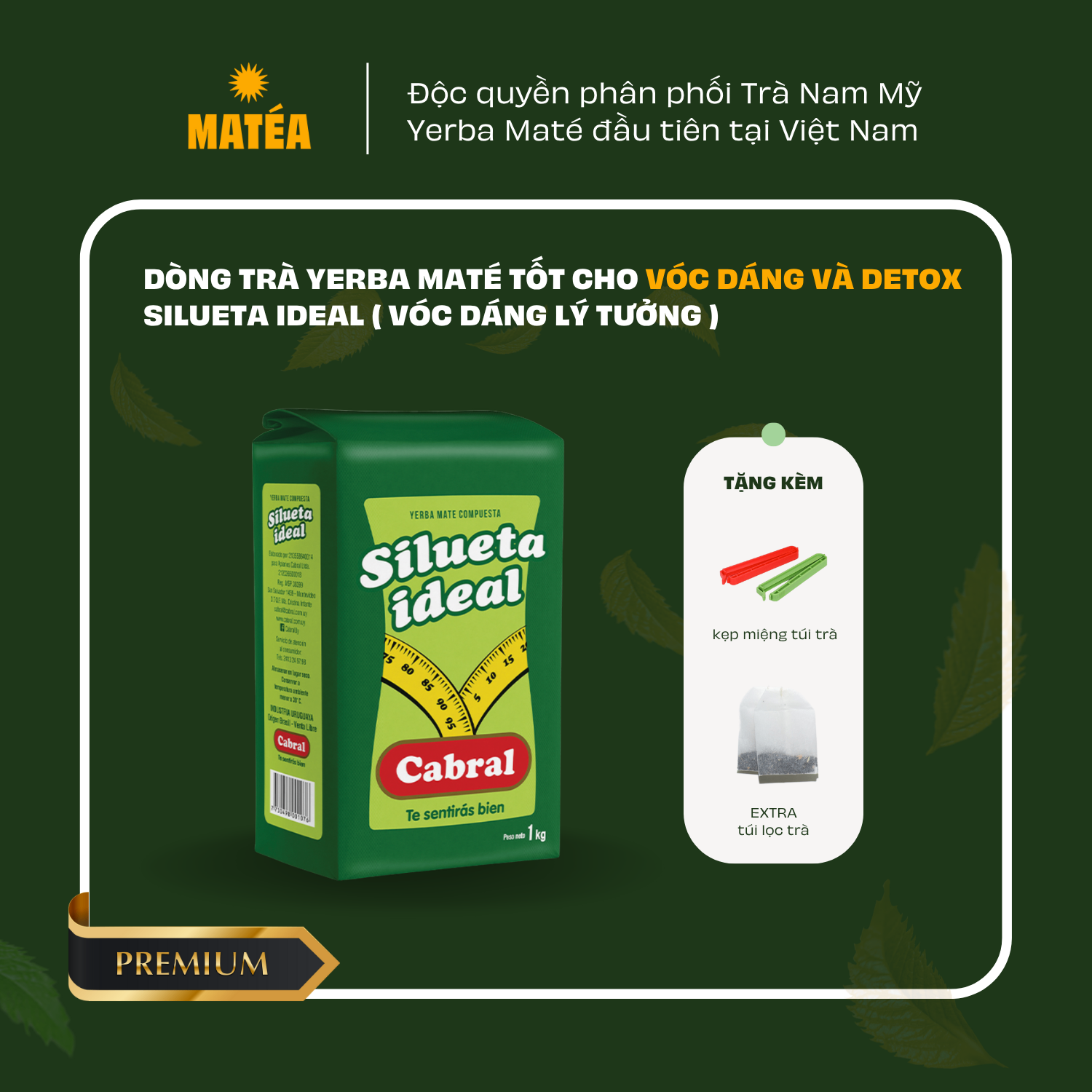 Trà Yerba Mate CABRAL SILUETA IDEAL (duy trì vóc dáng và detox) - Trà Nam Mỹ