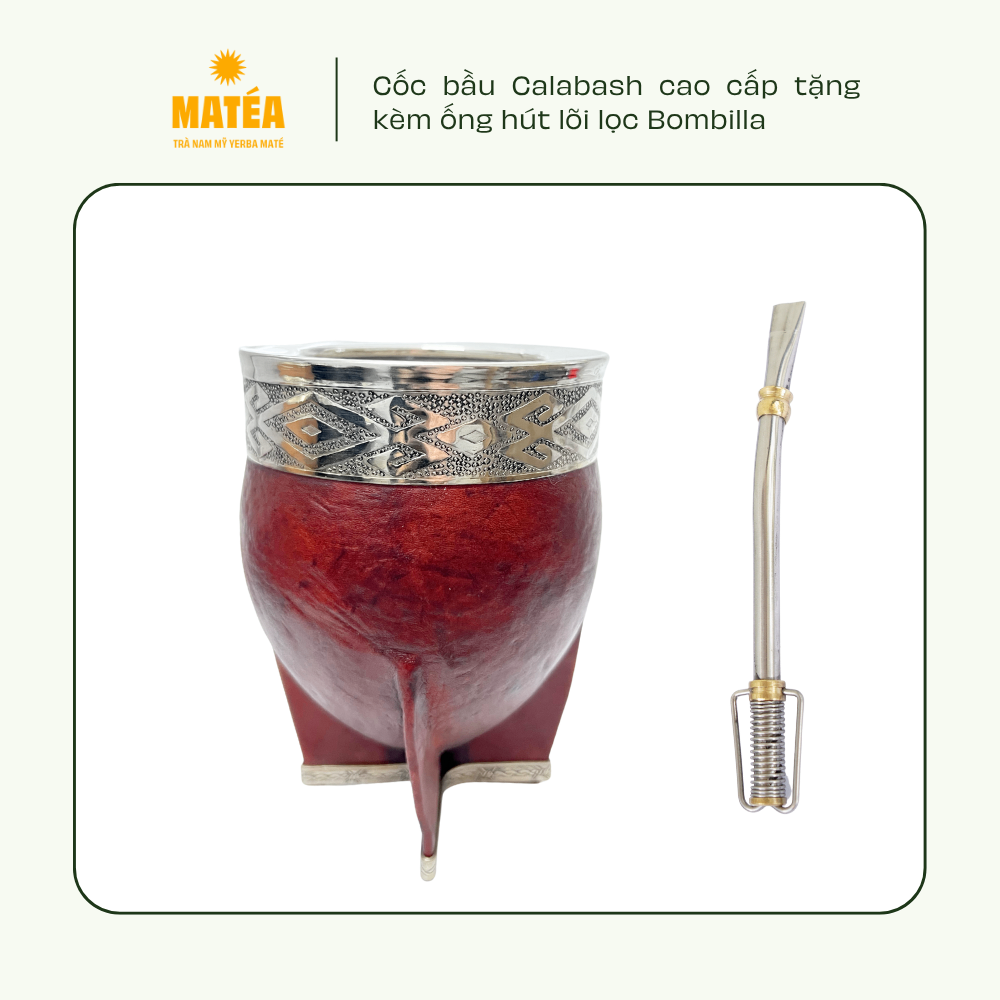 Cốc bầu cao cấp Calabash bọc da đế vuông