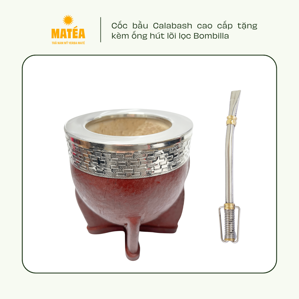 Cốc bầu cao cấp Calabash bọc da viền ziczac