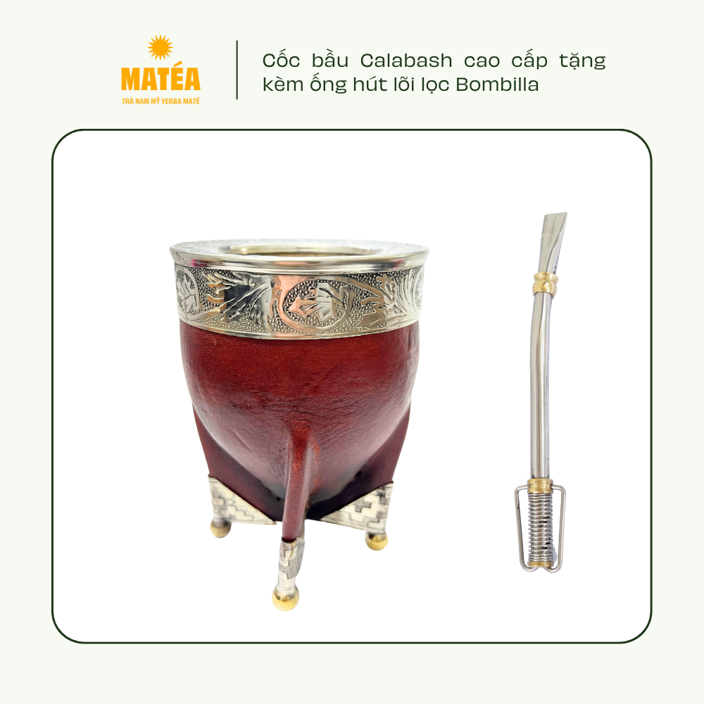 Cốc bầu cao cấp Calabash bọc da đế tròn
