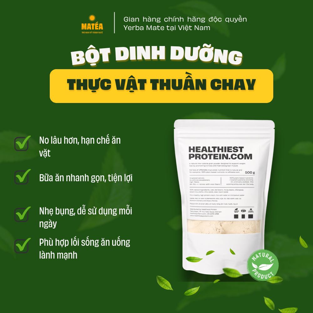 Bột Dinh Dưỡng Thực Vật Thuần Chay Tự Nhiên 500gr