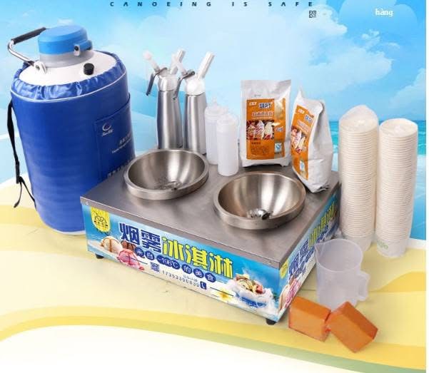 Combo máy móc dụng cụ tạo khói cho kem