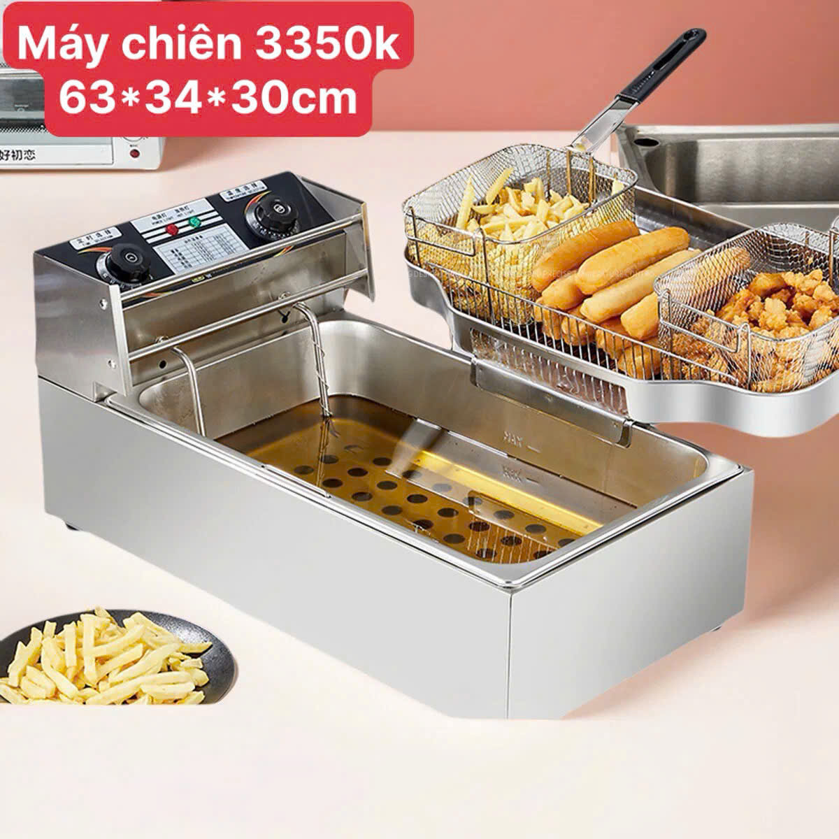 Nồi chiên điện loại lớn ,máy đôi