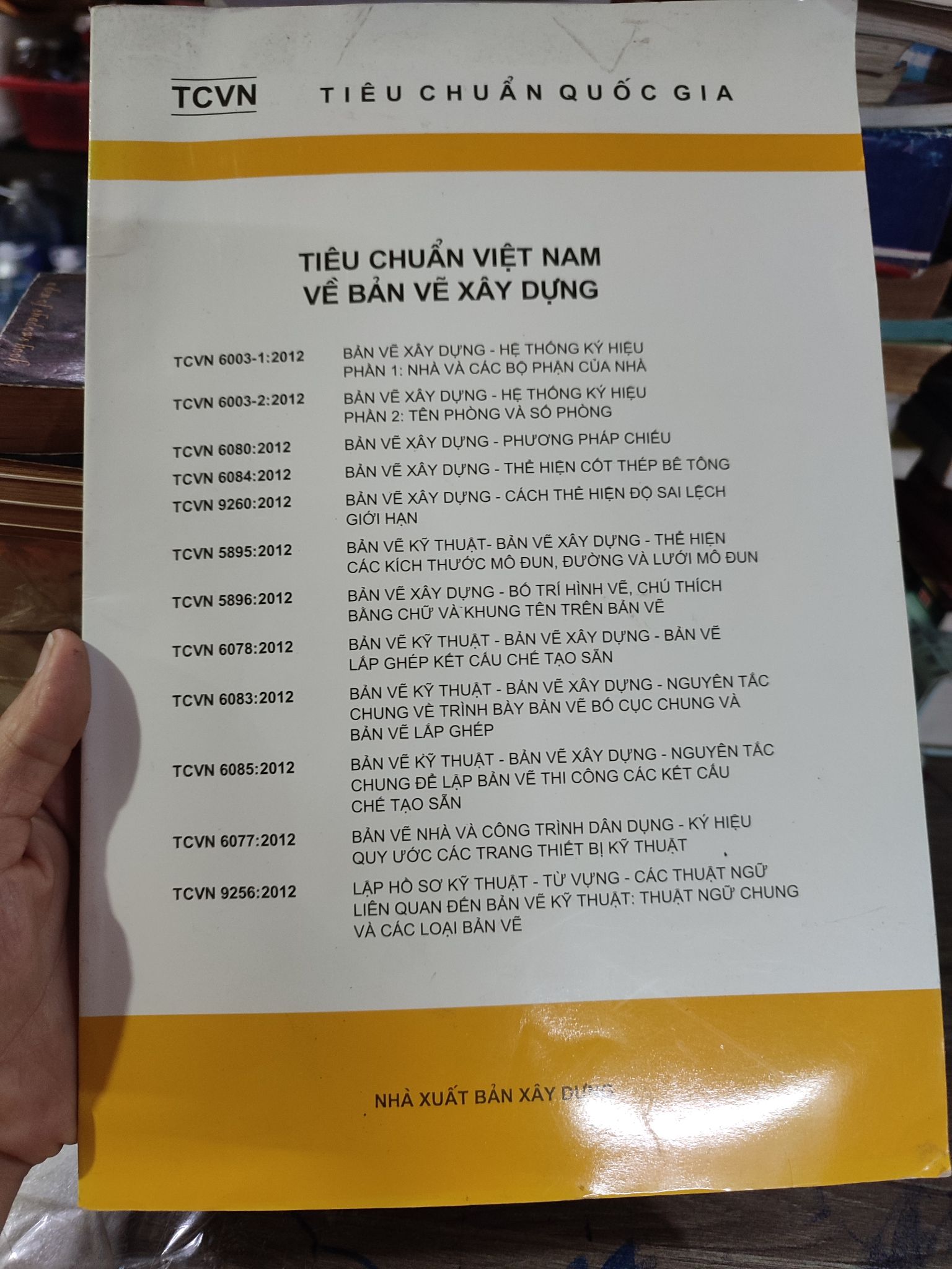 Tiêu chuẩn Việt Nam về bản vẽ xây dựng mới 90% 2703 Sách chuyên môn (SL có thể đặt: 1 Cuốn) - SÁCH ĐẠI HỌC