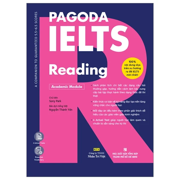 Pagoda IELTS - Reading - Sony Park (Mới 100%) Tiếng Anh, NXB Tổng Hợp TPHCM - SÁCH ĐẠI HỌC