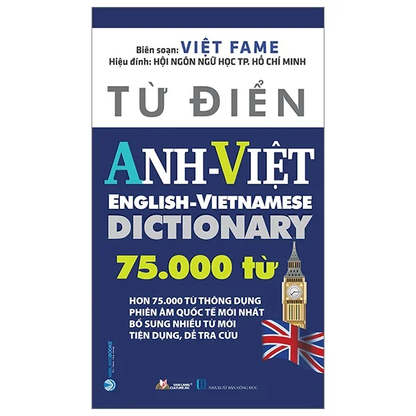 Từ Điển Anh - Việt 75.000 Từ - Việt Fame (Mới 100%) Tiếng Anh, Văn Lang Books - SÁCH ĐẠI HỌC