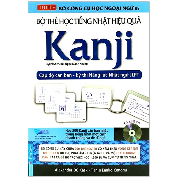 Bộ Thẻ Học Tiếng Nhật Hiệu Quả Kanji - Cấp Độ Căn Bản - Kỳ Thi Năng Lực Nhật Ngữ JLPT - Emiko Konomi, Alexander DC Kask (Mới 100%) Tiếng Nhật, First News - SÁCH ĐẠI HỌC