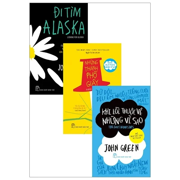 Bộ Sách Tác Giả John Green: Đi Tìm Alaska + Những Thành Phố Giấy + Khi Lỗi Thuộc Về Những Vì Sao - John Green (Mới 100%) Tiểu thuyết, NXB Trẻ - SÁCH ĐẠI HỌC
