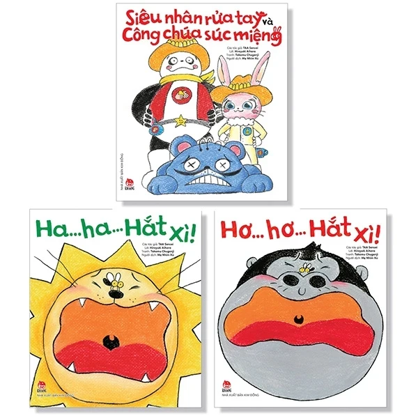 Bộ Sách Tranh Truyện Ehon Nhật Bản - Hắt Xì + Siêu Nhân Rửa Tay Và Công Chúa Súc Miệng (Bộ 3 Cuốn) - Hiroyuki Aihara, Takamu Chuganji, TAA Sensei (Mới 100%) Truyện thiếu nhi, NXB Kim Đồng - SÁCH ĐẠI HỌC