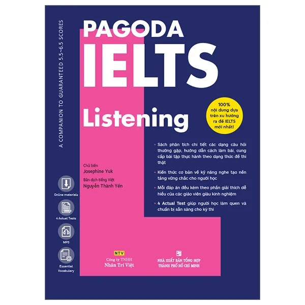 Pagoda IELTS - Listening - Josephine Yuk (Mới 100%) Tiếng Anh, NXB Tổng Hợp TPHCM - SÁCH ĐẠI HỌC
