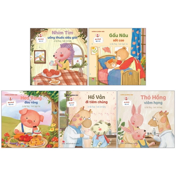 Bé Khỏe Bé Vui - Không Sợ Bệnh Viện (Bộ 5 Cuốn) - Mai Phùng, Quyên Thái (Mới 100%) Kiến thức, kỹ năng sống cho trẻ, NXB Kim Đồng - SÁCH ĐẠI HỌC