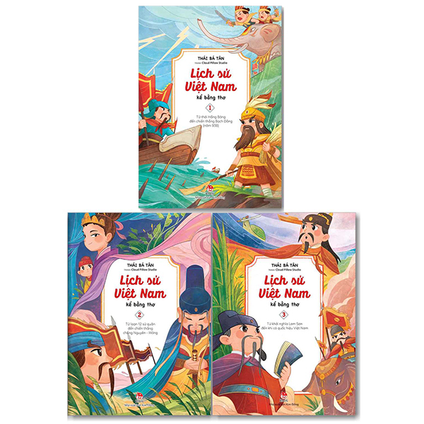 Lịch Sử Việt Nam Kể Bằng Thơ (Bộ 3 Tập) - Thái Bá Tân, Cloud Pillow Studio (Mới 100%) Truyện thiếu nhi, NXB Kim Đồng - SÁCH ĐẠI HỌC