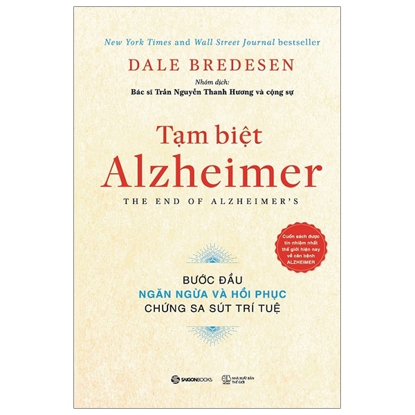 Tạm Biệt Alzheimer - Dale E. Bredesen (Mới 100%) Sách y học hiện đại, SaigonBooks - SÁCH ĐẠI HỌC