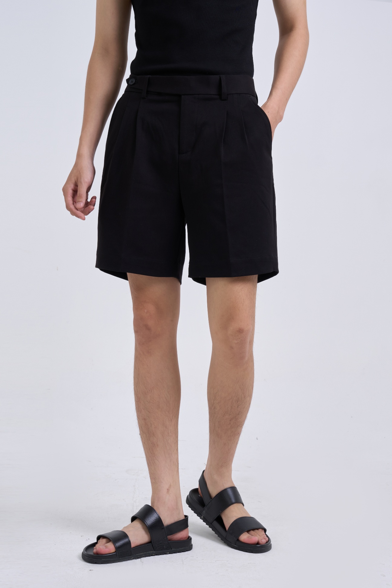 Quần Short Vải Regular 8073 - Đen - 2XL