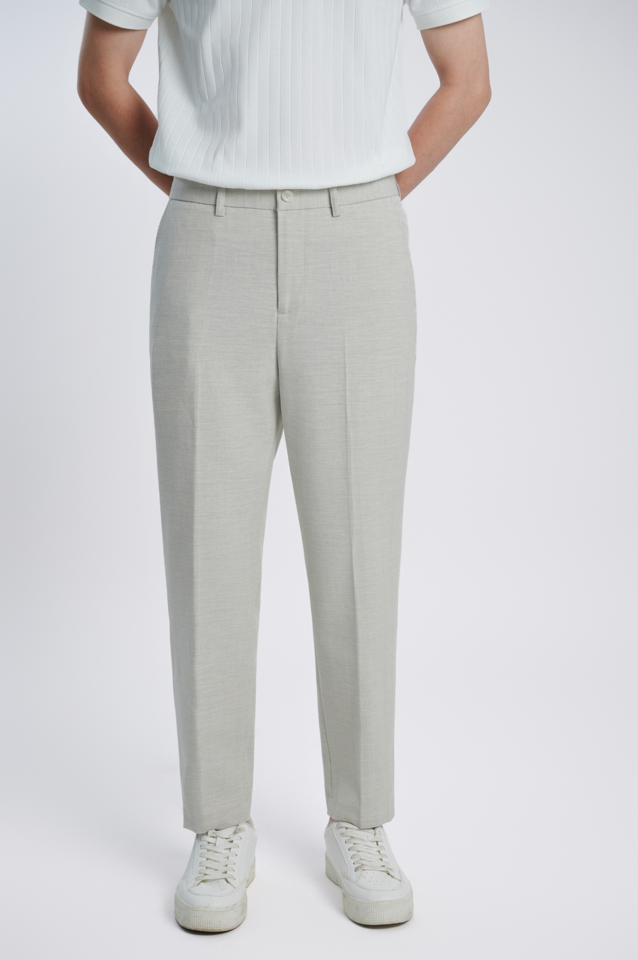 Quần Âu Carrot Polyester 7084 - Be - 34