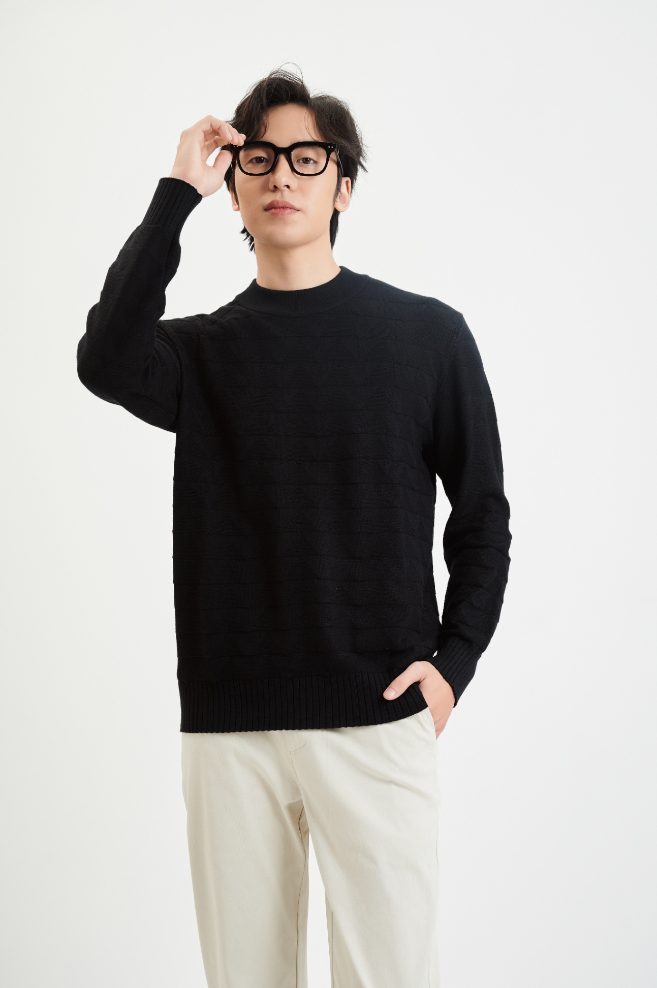 Áo Len Regular 3542 - Đen - 2XL