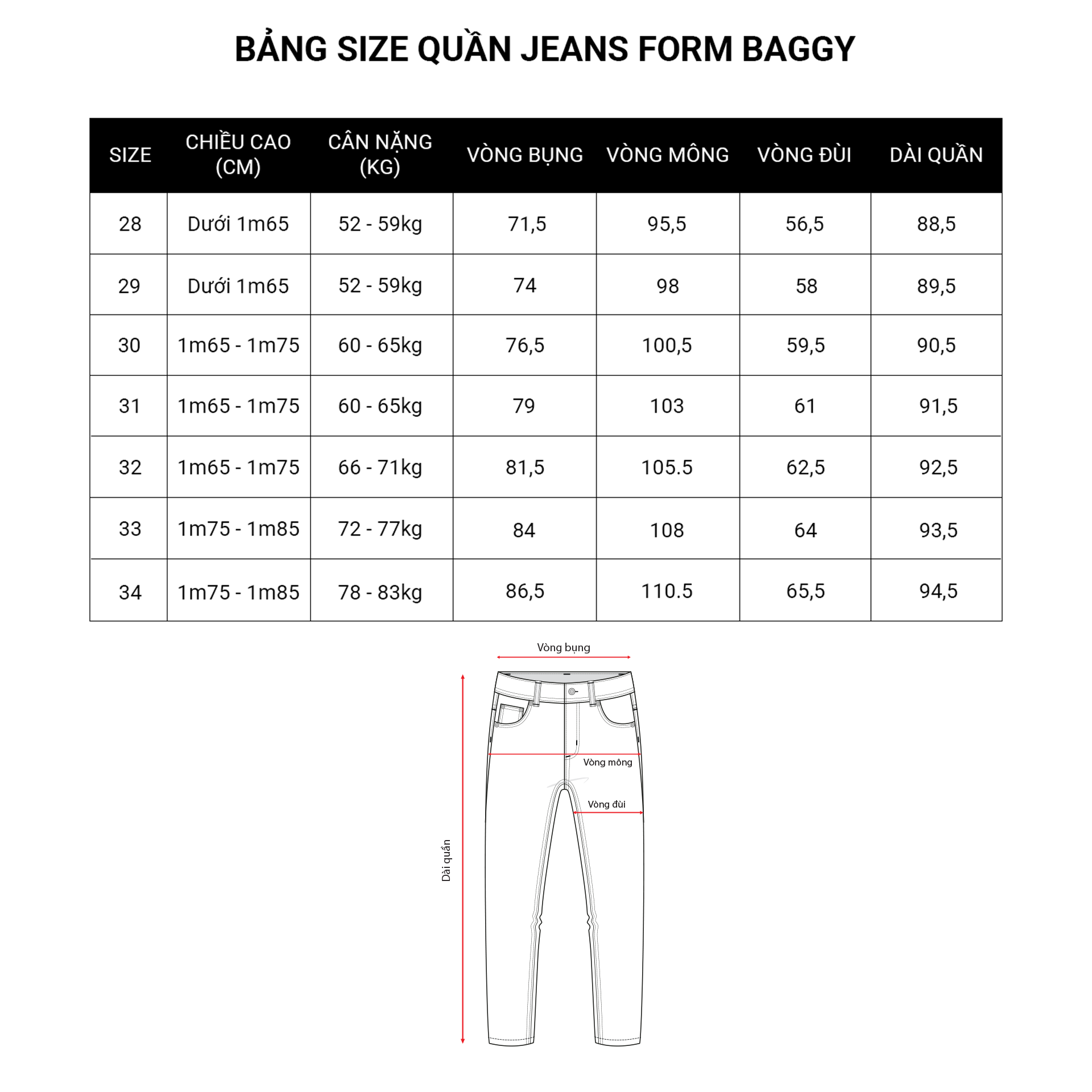 Quần Jeans Baggy Cotton 6003