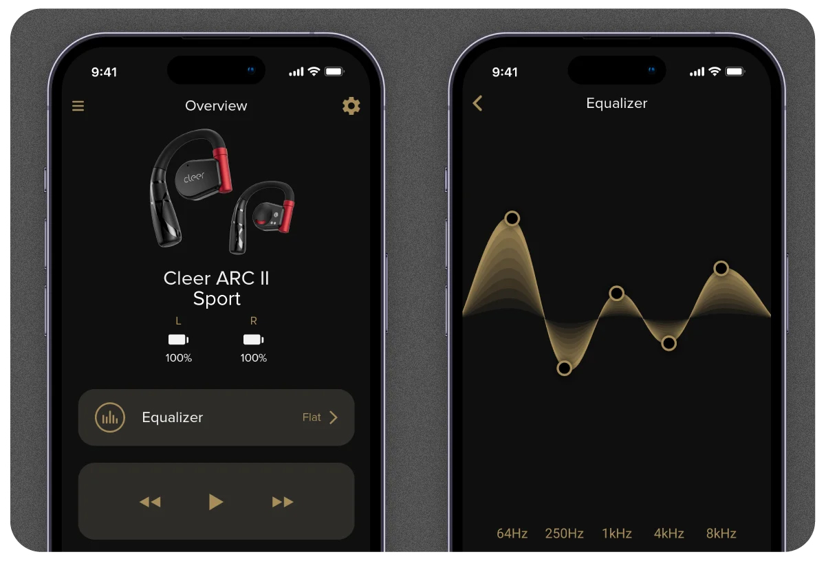 App của tai nghe thể thao Cleer Arc II Sport