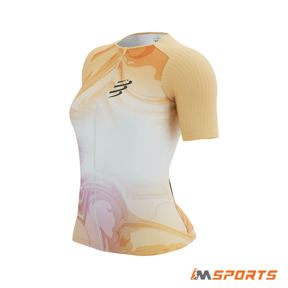 Tri Postural Top | Áo Tri Nữ Compressport Tri Postural Aero SS Top W-Buff Orange Print