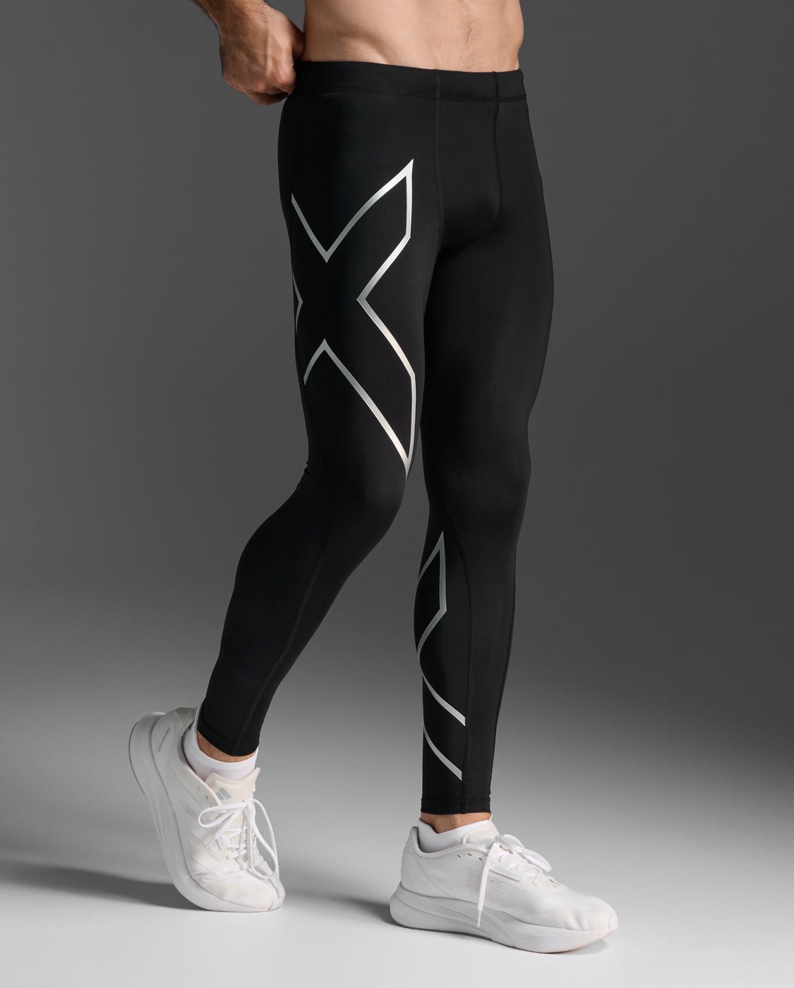 Quần Dài Bó Cơ Nam 2Xu Core Compression - Black/Silver