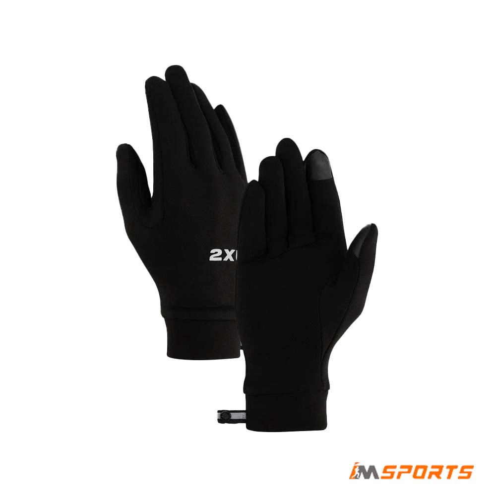 Găng Tay Chạy Bộ 2XU Unisex Run Glove - BLK/SRF