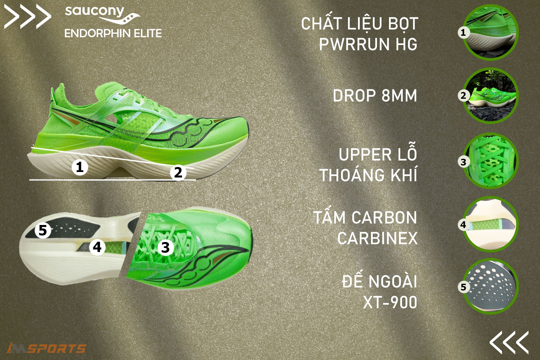 Tính năng giày chạy bộ Saucony Endorphin Elite