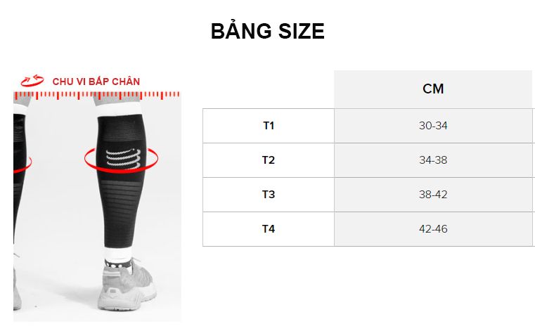 Bảng size bó calf compressport