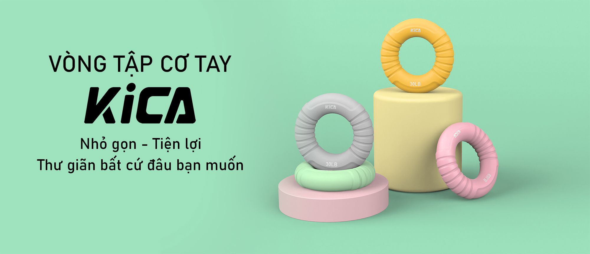 Vòng tập cơ tay Silicone KiCA Grip Strengthener