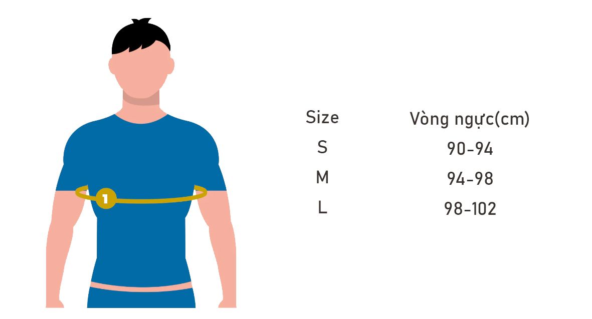 Bảng size vest chạy trail nam