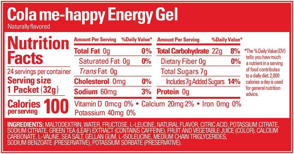 Thành phần dinh dưỡng gel gu cola