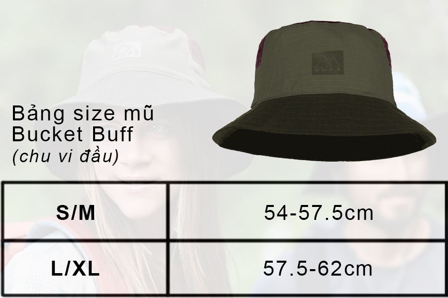 Bảng size mũ Bucket Buff